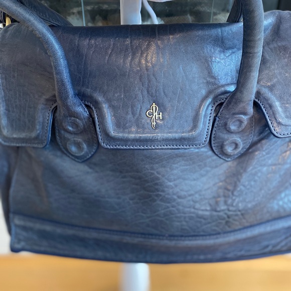COLE HAAN Women’s Soft Leather Large Tote Bag, Navy Blue, Handle & Straps - Picture 9 of 14